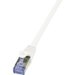 Logilink - cq3081s rj45 cble rseau, cble patch cat 6a s / ftp 7. 50 m blanc ignifuge, avec cliquet ...