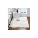 Kueatily - longs tapis moelleux en peluche, pour le balcon de la chambre du salon, blanc, 30 x 30cm - ...
