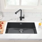 Lonheo - auralum vier 1 bac 70x44x19cm vier cuisine anthracite en acier inox avec ensemble de drainage, ...