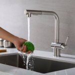 Lonheo robinet de cuisine en acier inoxydable robinet de cuisine pivotant  360 avec haut jet extensible, ...