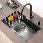 Lonheo - vier cuisine 1 bac 74 x 44 x 20 cm vier sous plan en acier inoxydable 304 pour cuisine avec ...