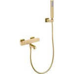 Lookshop - mitigeur thermostatique de baignoire mural doré brossé - sirius Lookshop - mitigeur thermostatique de baignoire mural doré brossé - sirius