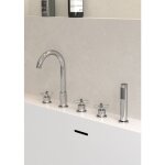 Lookshop - robinet mlangeur bain - douche 5 trous sur plage chrom - corbeau