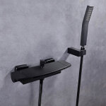 Lookshop - robinet mlangeur bain - douche mural, cascade - noir