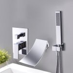 Lookshop - robinet de baignoire cascade � encastrer noir - matera