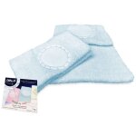 Lot de 1 serviette de toilette + 1 serviette invit� en �ponge et ovale en toile a�da � broder au point ...