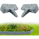 Lot de 10 bordure jardin exterieur pierre - bordure jardin plastique - bordure pelouse 2. 5m - gris - ...