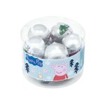 Lot de 10 boules de noël argentées 6cm - peppa pig Lot de 10 boules de noël argentées 6cm - peppa pig