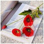 Lot de 10 coquelicots artificiels rouges en soie avec grande fleur raliste pour dcoration de jardin ...