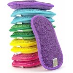 Lot de 10 �ponges microfibres lavables et r�utilisables ? �ponge vaisselle et cuisine ? �cologique ? ...