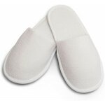Lot de 10 paires de chaussons ponges jetables ferms blancs en coton