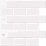 Lot de 10 pièces, carrelage autocollant métro blanc, crédence adhésive cuisine salle de bains, papier ... Lot de 10 pièces, carrelage autocollant métro blanc, crédence adhésive cuisine salle de bains, papier ...