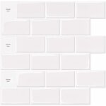 Lot de 10 pièces, carrelage autocollant métro blanc, crédence adhésive cuisine salle de bains, papier ... Lot de 10 pièces, carrelage autocollant métro blanc, crédence adhésive cuisine salle de bains, papier ...