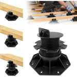 Lot de 10 plots de terrasse r�glables en hauteur pour panneaux de terrasse - en wpc - 60 � 140 mm - uisebrt ...