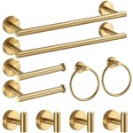 Lot de 10 porte - serviettes en acier inox porte papier toilette anneau de serviette crochets accessoires ...