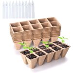 Lot de 10 pots de tourbe, 100 cellules biod�gradables pour semis d'int�rieur et d'ext�rieur, comprend ...
