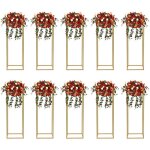 Lot de 10 supports de fleurs pour table de mariage, vases dorés de 80 cm, support de fleurs en métal, ... Lot de 10 supports de fleurs pour table de mariage, vases dorés de 80 cm, support de fleurs en métal, ...