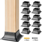 Lot de 10 support de poteau bois 4''x4'' 102x102 mm base de poteau interne 91, 4x91, 4 mm en acier au ...