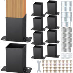 Lot de 10 support de poteau bois 4''x4'' 102x102 mm base de poteaux interne 91x91 mm acier au carbone ...