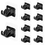 Alovez - lot de 10 supports de tringle  rideau auto - adhsifs sans perage, sans crochets de tringle ...