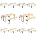 Mob event pro - lot de 10 table brasserie et 2 bancs en bois pliants 177x80x76cm Mob event pro - lot de 10 table brasserie et 2 bancs en bois pliants 177x80x76cm