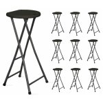 Rekkem - lot de 10 tabourets hauts pliants noirs Rekkem - lot de 10 tabourets hauts pliants noirs