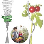 Lot de 10 tuteurs spirales galvanis�s pour plantes grimpantes, tomates, concombres, framboises et fleurs ...