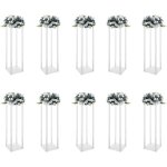 Lot de 10 vases en acrylique pour d�coration de mariage - 60 cm de haut - rectangulaire - support de ...