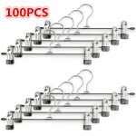 Lot de 100 ceintre m�tal pour pantalon cintres porte pantalons avec deux clips r�glables � 360 �pour ...