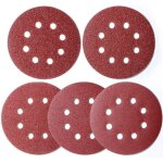 Lot de 100 disques abrasifs 125 mm ? assortiment grains 40 / 60 / 80 / 120 / 180 ? 8 trous pour aspiration ...