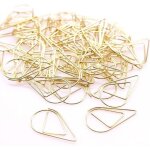 Lot de 100 trombones en forme de goutte d'eau, en m�tal, pour livres, m�mos, papier, affiches, photos ...