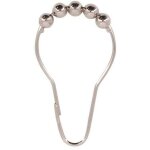 Lot de 12 anneaux de douche l. 7. 5 cm, sensea chrome