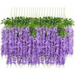 Lot de 12 artificielle fleurs faux wisteria vigne soie fleur suspendue guirlande pour la maison jardin ...