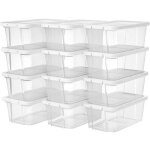 Songmics - lot de 12 botes  chaussures avec couvercle, bote de rangement pour chaussures, outils de ...