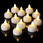 Lot de 12] bougies led flottantes, rutilisables, bougies chauffe - plat, tanches sans flamme pour piscine, ...