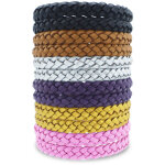 Lot de 12 bracelets anti - moustiques, bandes anti - moustiques naturelles en cuir r�glables sans deet ...