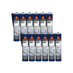 Lot de 12 colles mastic marine sika sikaflex 291i - noir - 300ml