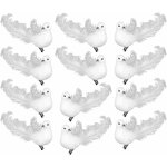 Lot de 12 colombes blanches artificielles avec clips en métal, mini oiseaux à plumes blanches à clipser ... Lot de 12 colombes blanches artificielles avec clips en métal, mini oiseaux à plumes blanches à clipser ...