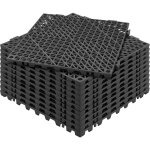 Lot de 12 dalles de jardin piscine 30x30x1, 5 cm noir dalle clipsable ajouree antiderapante en pvc drainage ...