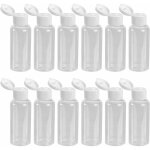 Lot de 12 flacons vides en plastique de 50 ml avec couvercle rabattable pour �mulsion de gel douche