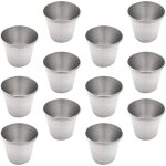 Lot de 12 gobelets en acier inoxydable pour boire des verres  liqueur portables en acier inoxydable, ...