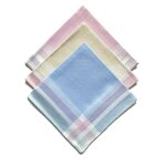 Lot de 12 mouchoirs dame carreaux 29x29 cm 100% coton