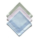 Lot de 12 mouchoirs dame pastel 29x29 cm 100% coton