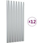 Bonnevie - lot de 12 panneaux de toit, plaque moderne, haute qualit, acier enduit de poudre argent ...