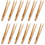 Lot de 12 pinces en bambou pour toast - pinces de cuisine en bambou - ustensile de cuisine - sucre - ...