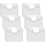 Lot de 12 porte - documents a4 transparents a4 - format a4 - avec 11 trous et pochette pour tiquettes ...