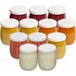 Lot de 12 pots de yaourt en verre avec couvercles �tanches pour yaourti�res, multicuiseurs et robots ...