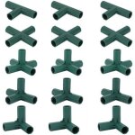 Lot de 15 connecteurs de cadre de serre, connecteurs d'angle pour cadre de jardin tige d'h�lice de 16 ...
