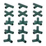 Lot de 15 connecteurs de cadre de serre, connecteurs d'angle pour cadre de jardin tige d'h�lice de 16 ...