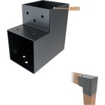 Lot de 16 connecteur de poteau en l 71 x 71 mm rev�tement poudre anthracite ? support d?angle robuste ...